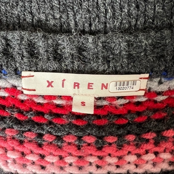 XIRENA Alpaca Blend 90s Colorblock Stripe Après Ski Pullover Crewneck‎ Sweater S - Picture 6 of 8